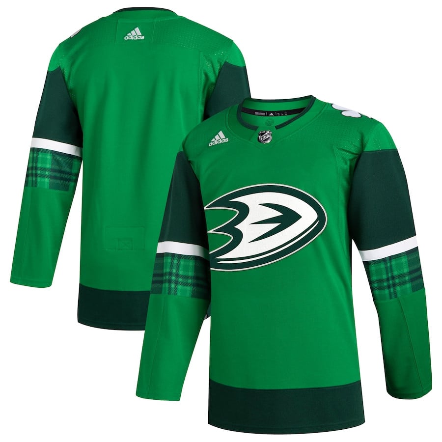 Anaheim Ducks 2023 St. Patrick's Day Primegreen Men Hockey Jersey - Kelly Green - JS741 