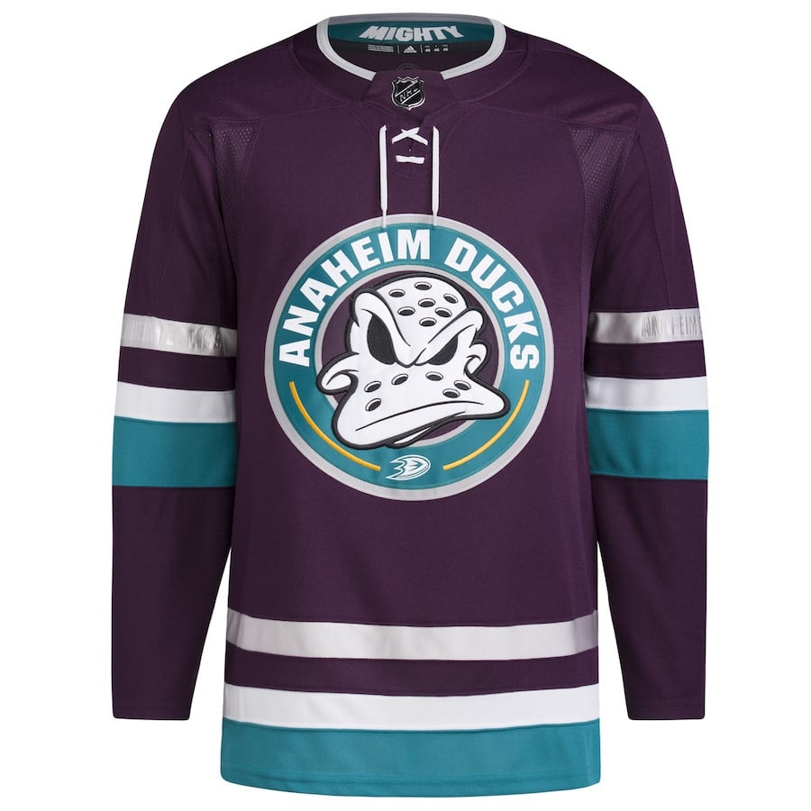 Alternative view of Anaheim Ducks 30th Anniversary Primegreen Men Hockey Jersey - Purple - JS342 
