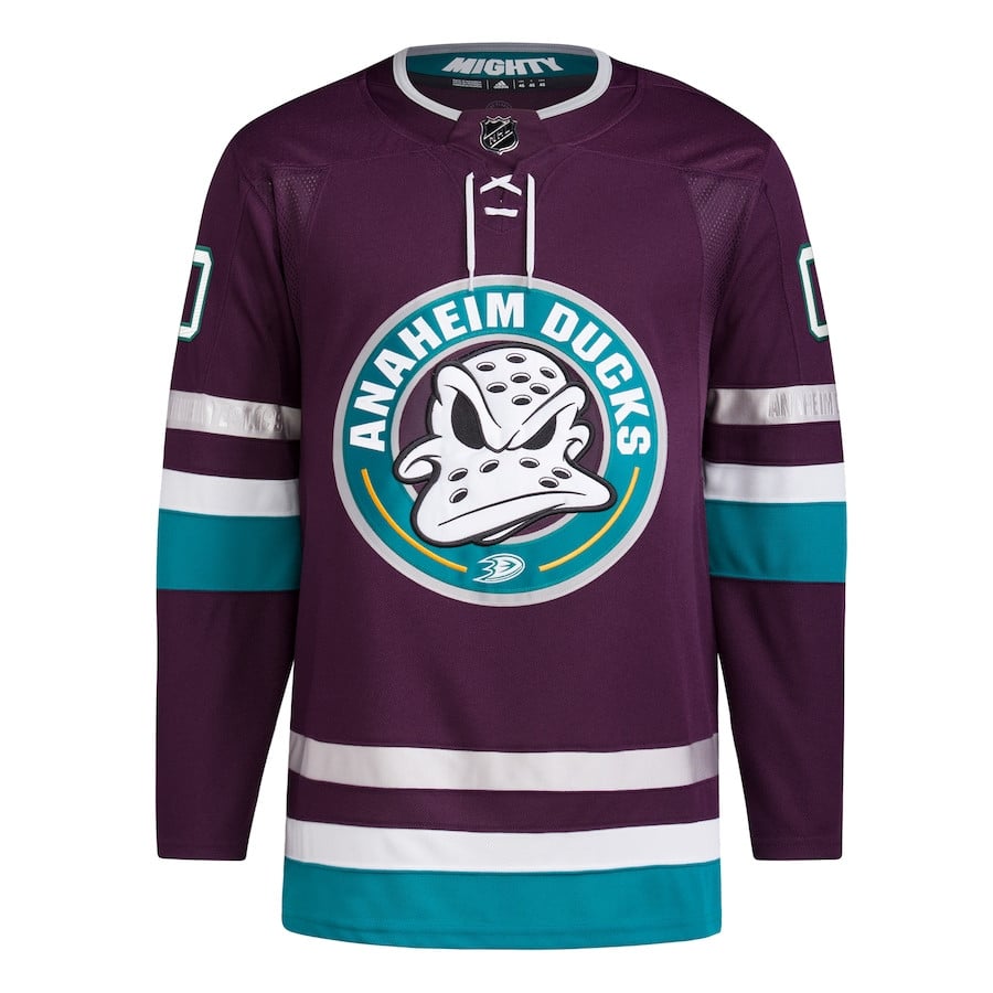 Alternative view of Anaheim Ducks Alternate 30th Anniversary Primegreen Custom Men Hockey Jersey - Purple - JS840 