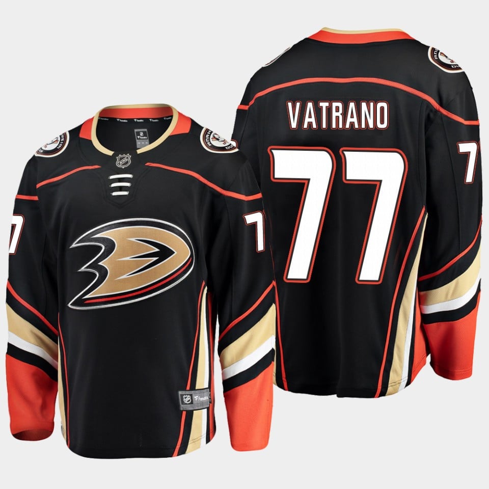 Anaheim Ducks Frank Vatrano 77 Alternate Black Hockey Jersey Breakaway Player - JS152 