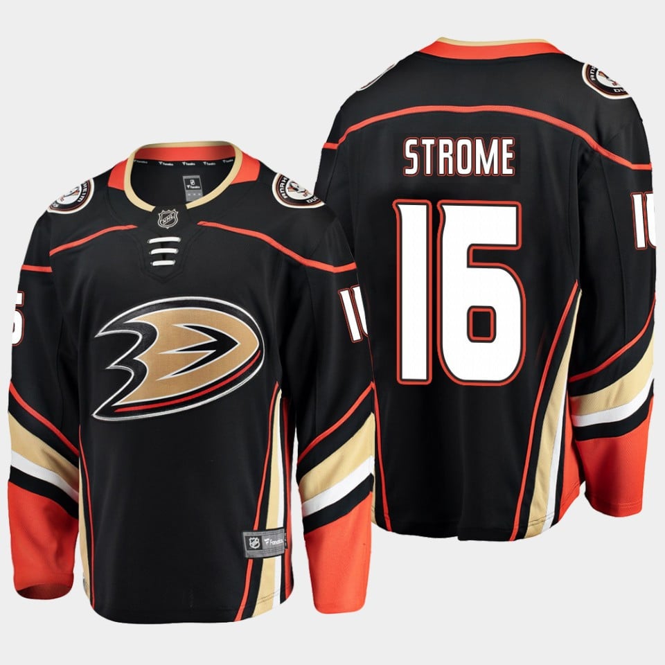 Anaheim Ducks Ryan Strome 16 Alternate Black Hockey Jersey Breakaway Player - JS847 