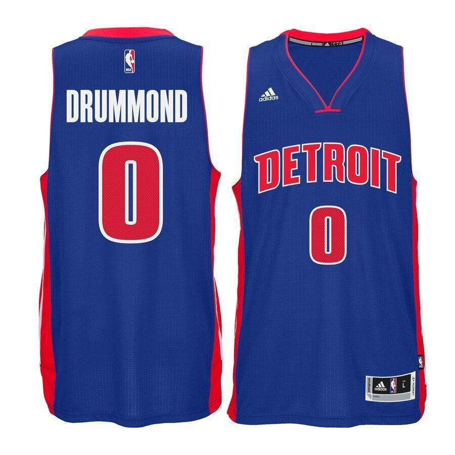 Andre Drummond Detroit Pistons Swingman Climacool Basketball Jersey - Blue - JS573 