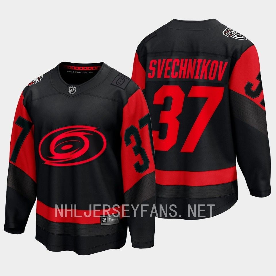 Andrei Svechnikov 37 Carolina Hurricanes 2023 Hockey Jersey Stadium Series Black Breakaway - JS674 