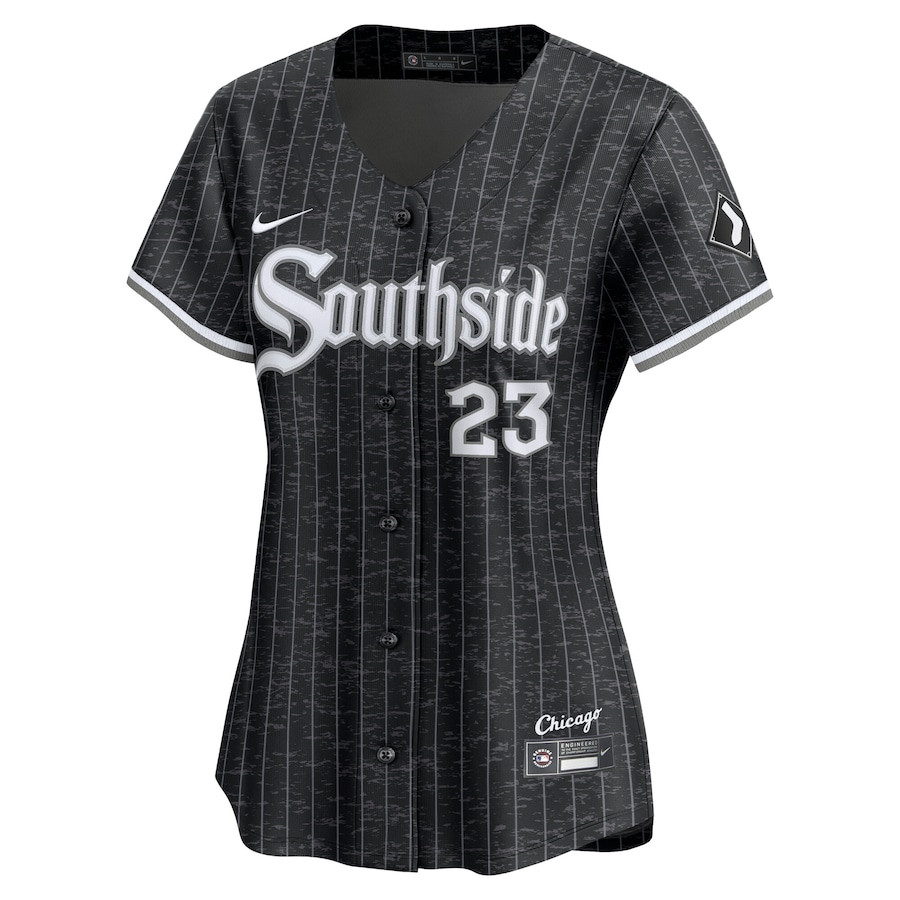 Alternative view of Andrew Benintendi 23 Chicago White Sox Women's 2025 City Connect Limited Jersey - Black