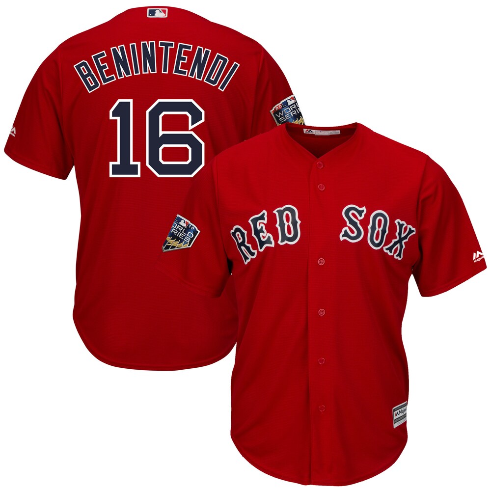 Andrew Benintendi Boston Red Sox Majestic 2018 World Series Cool Base Player Baseball Jersey - Scarlet