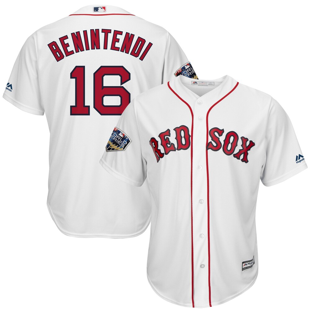 Andrew Benintendi Boston Red Sox Majestic 2018 World Series Cool Base Player Baseball Jersey - White