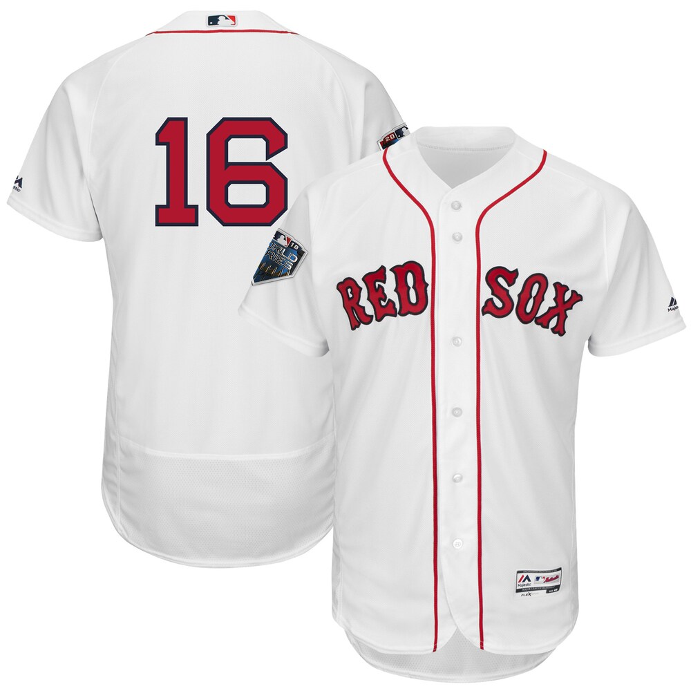 Andrew Benintendi Boston Red Sox Majestic 2018 World Series Flex Base Player Baseball Jersey - White