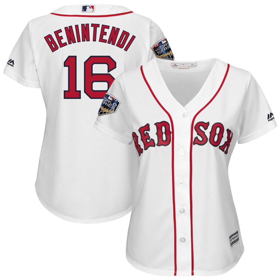 Andrew Benintendi Boston Red Sox Majestic Women's 2018 World Series Cool Base Player Jersey - White