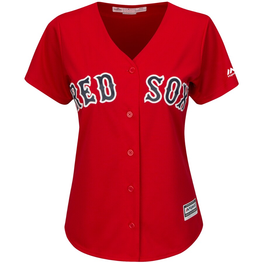 Alternative view of Andrew Benintendi Boston Red Sox Majestic Women's Alternate Cool Base Player Jersey - Scarlet