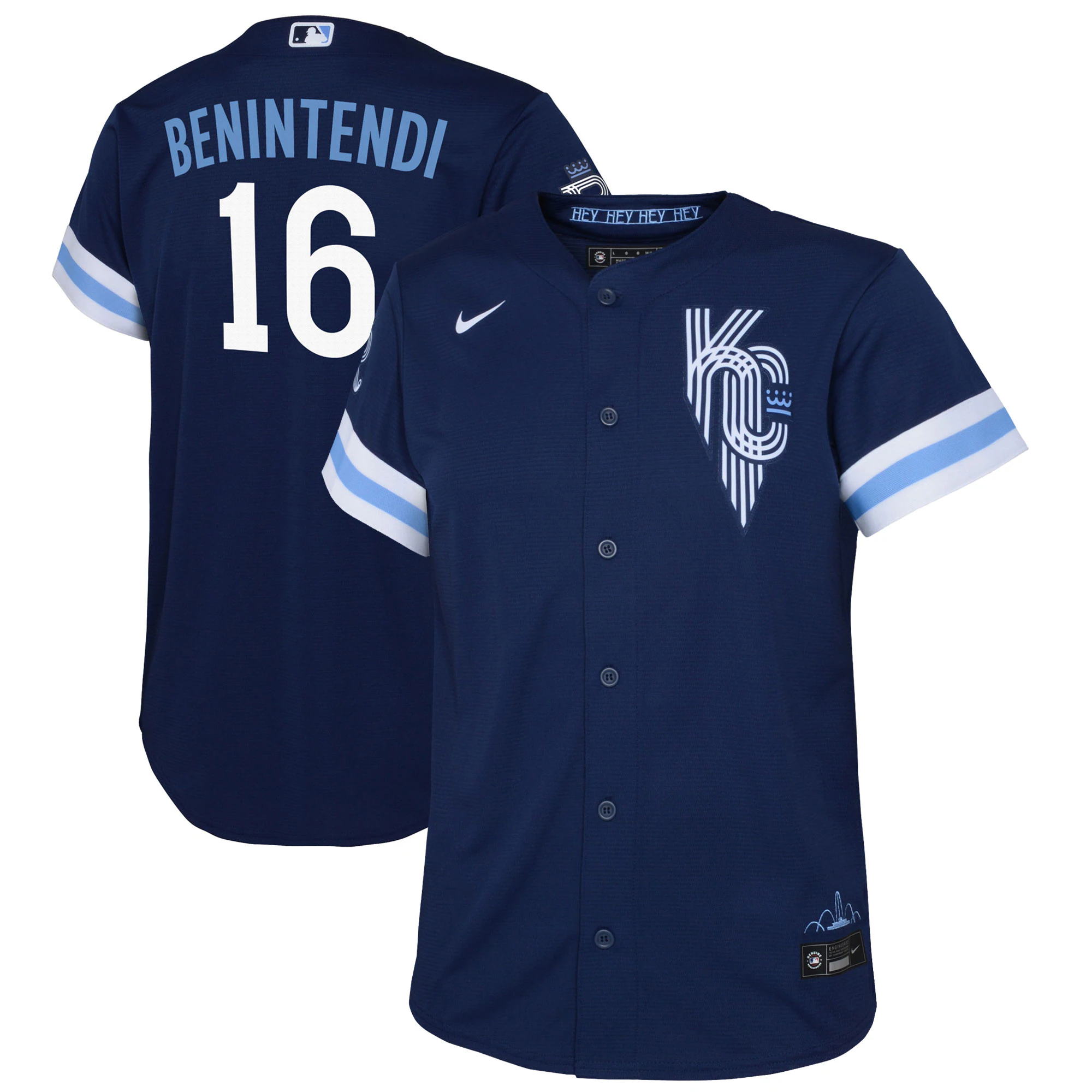 Andrew Benintendi Kansas City Royals Youth 2022 City Connect Replica Player Baseball Jersey - Navy