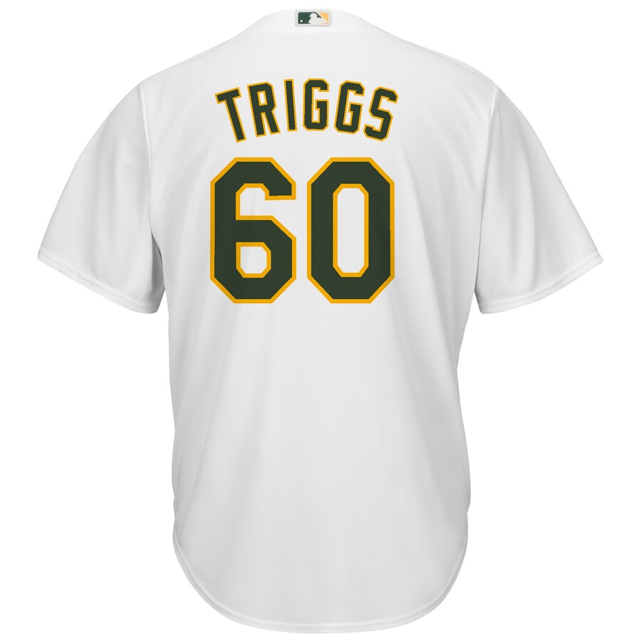 Alternative view of Andrew Triggs Oakland Athletics Majestic Home Cool Base Baseball Jersey – White