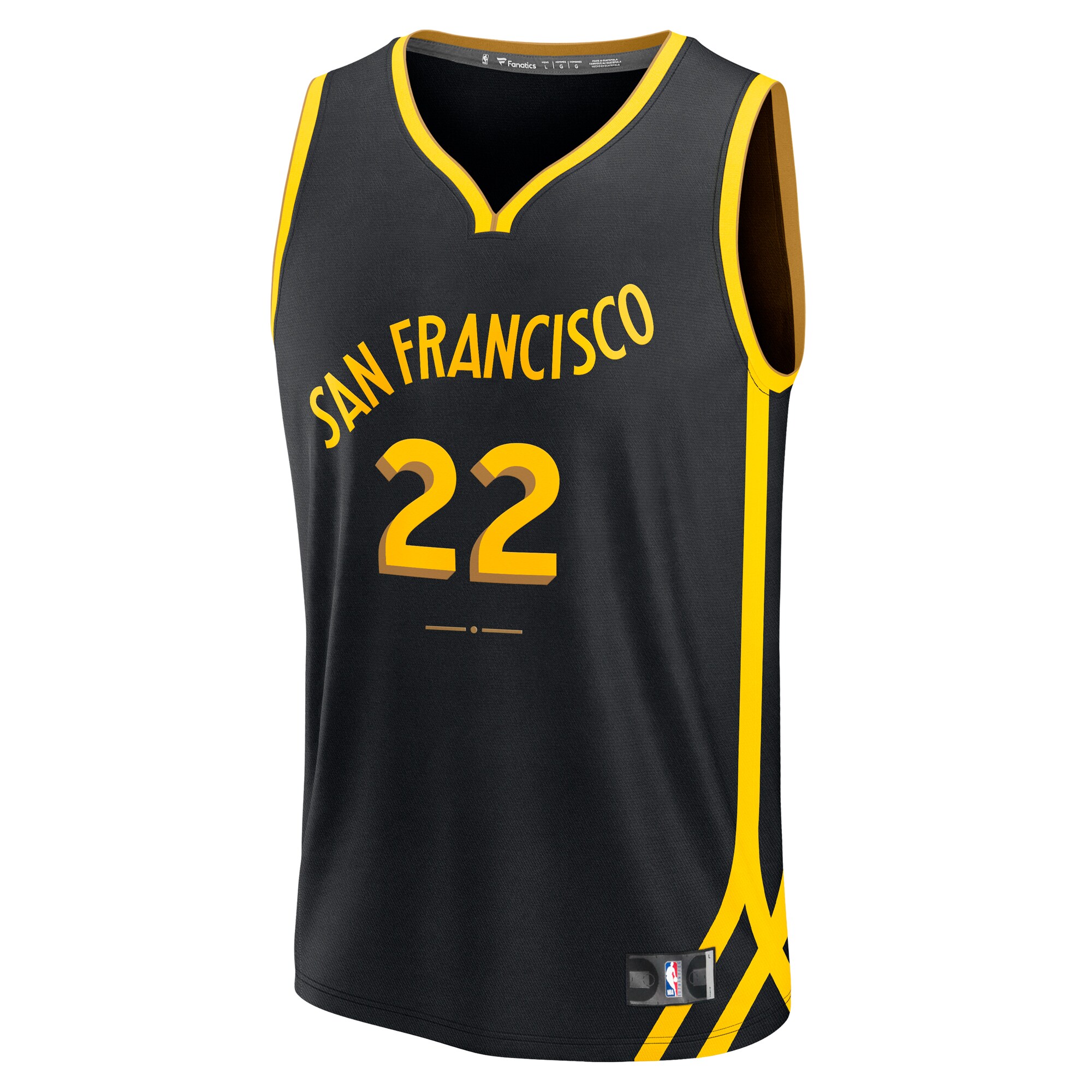 Alternative view of Andrew Wiggins Golden State Warriors Fanatics Fast Break Basketball Jersey - Black - City Edition