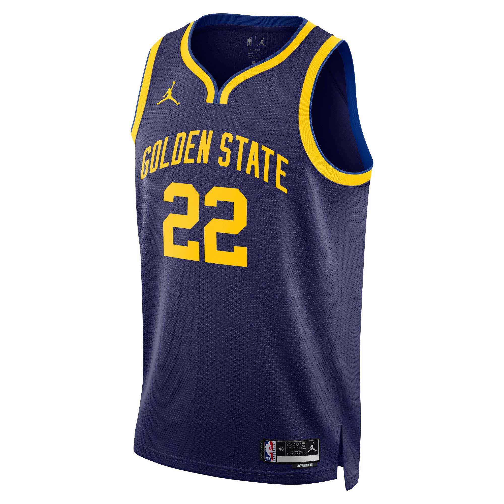 Alternative view of Andrew Wiggins Golden State Warriors Jordan Brand Unisex Swingman Basketball Jersey - Statement Edition - Navy