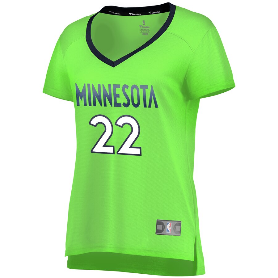 Alternative view of Andrew Wiggins Minnesota Timberwolves Fanatics Branded Women's Fast Break Replica Statement Edition Basketball Jersey - Neon Green
