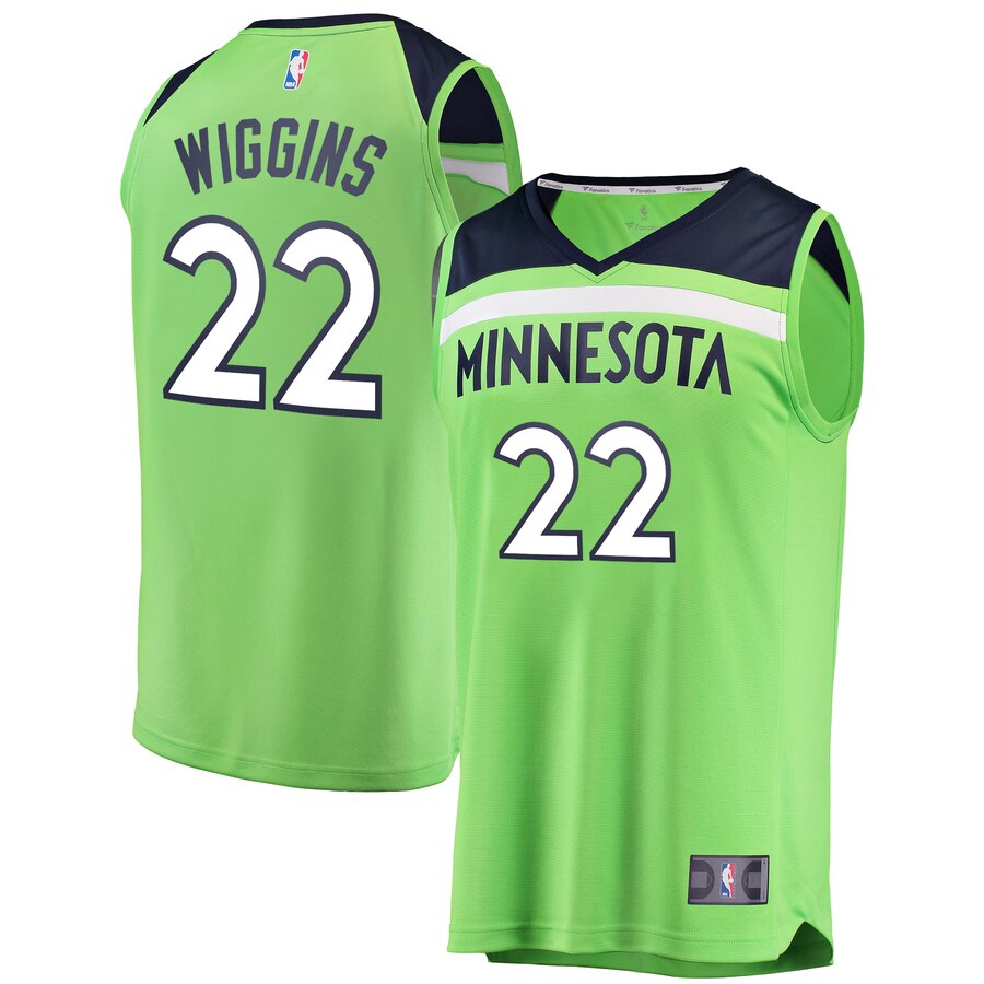 Andrew Wiggins Minnesota Timberwolves Fanatics Branded Youth Fast Break Replica Basketball Jersey Neon Green - Statement Edition
