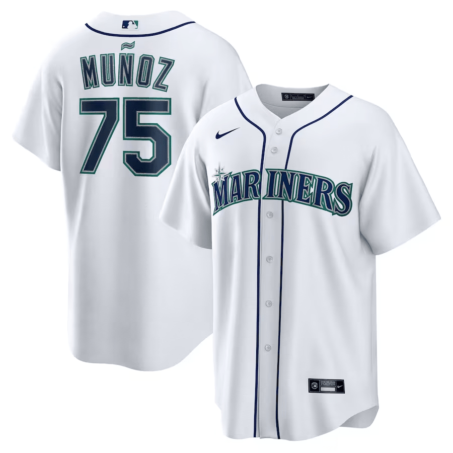 Andrés Muñoz 75 Seattle Mariners Home Men Baseball Jersey - White 