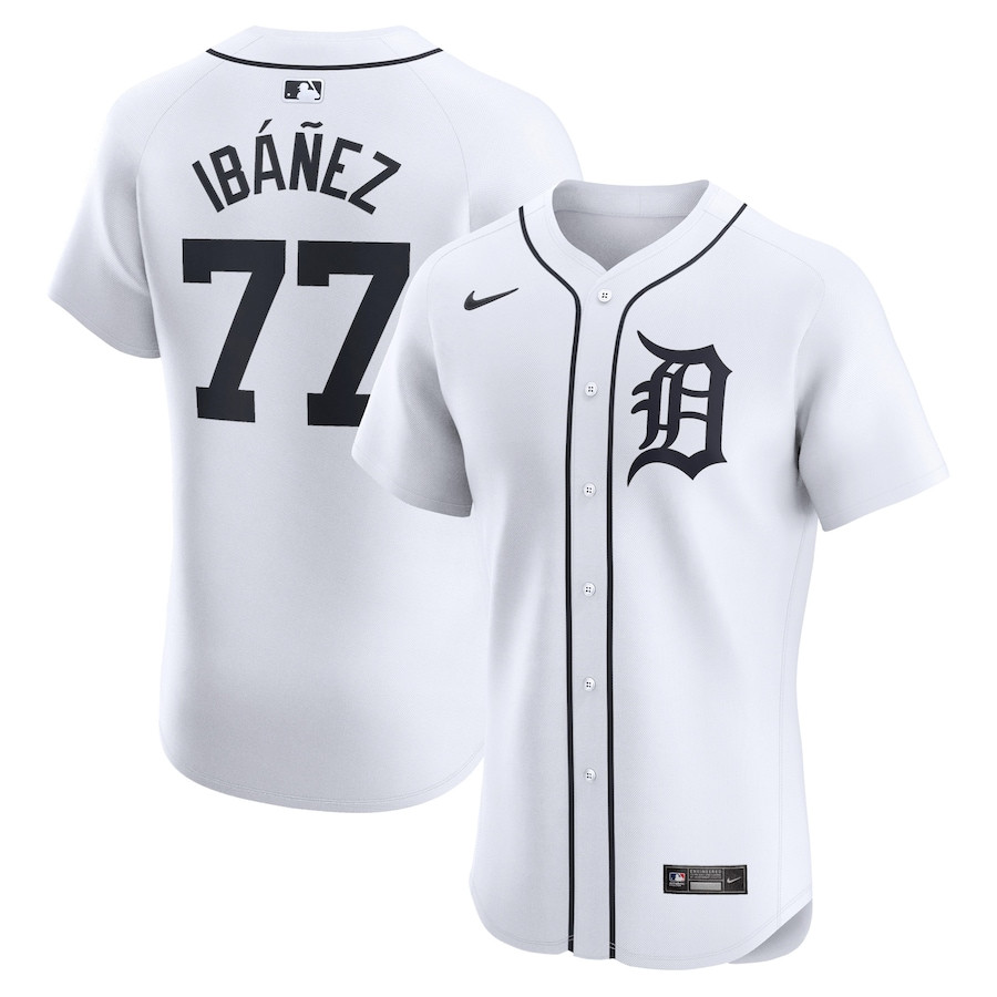 Andy Ibanez 77 Detroit Tigers Home Elite Player Men Jersey - White