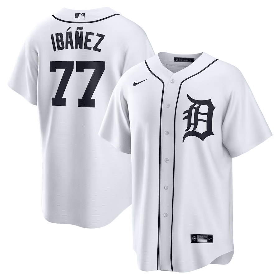 Andy Ibáñez 77 Detroit Tigers Home Men Jersey - White