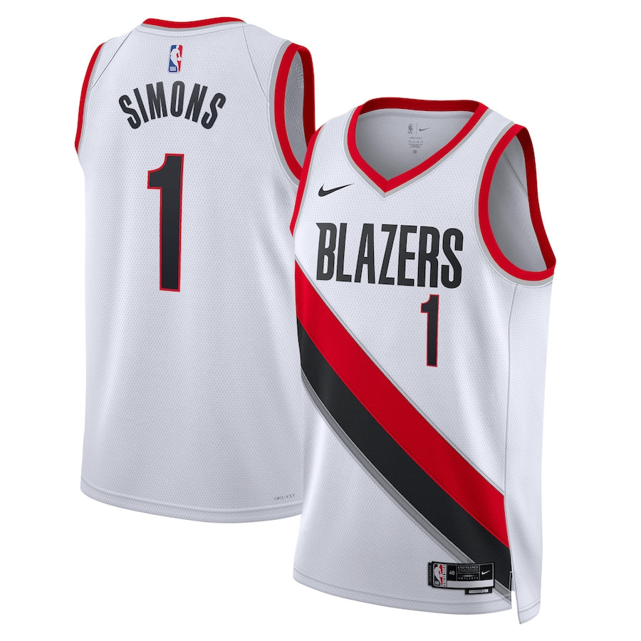 Anfernee Simons 1 Portland Trail Blazers Unisex Swingman Basketball Jersey - Association Edition - White - JS738 