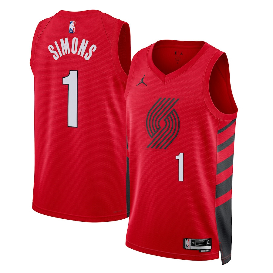 Anfernee Simons 1 Portland Trail Blazers Unisex Swingman Basketball Jersey - Statement Edition - Red - JS211 