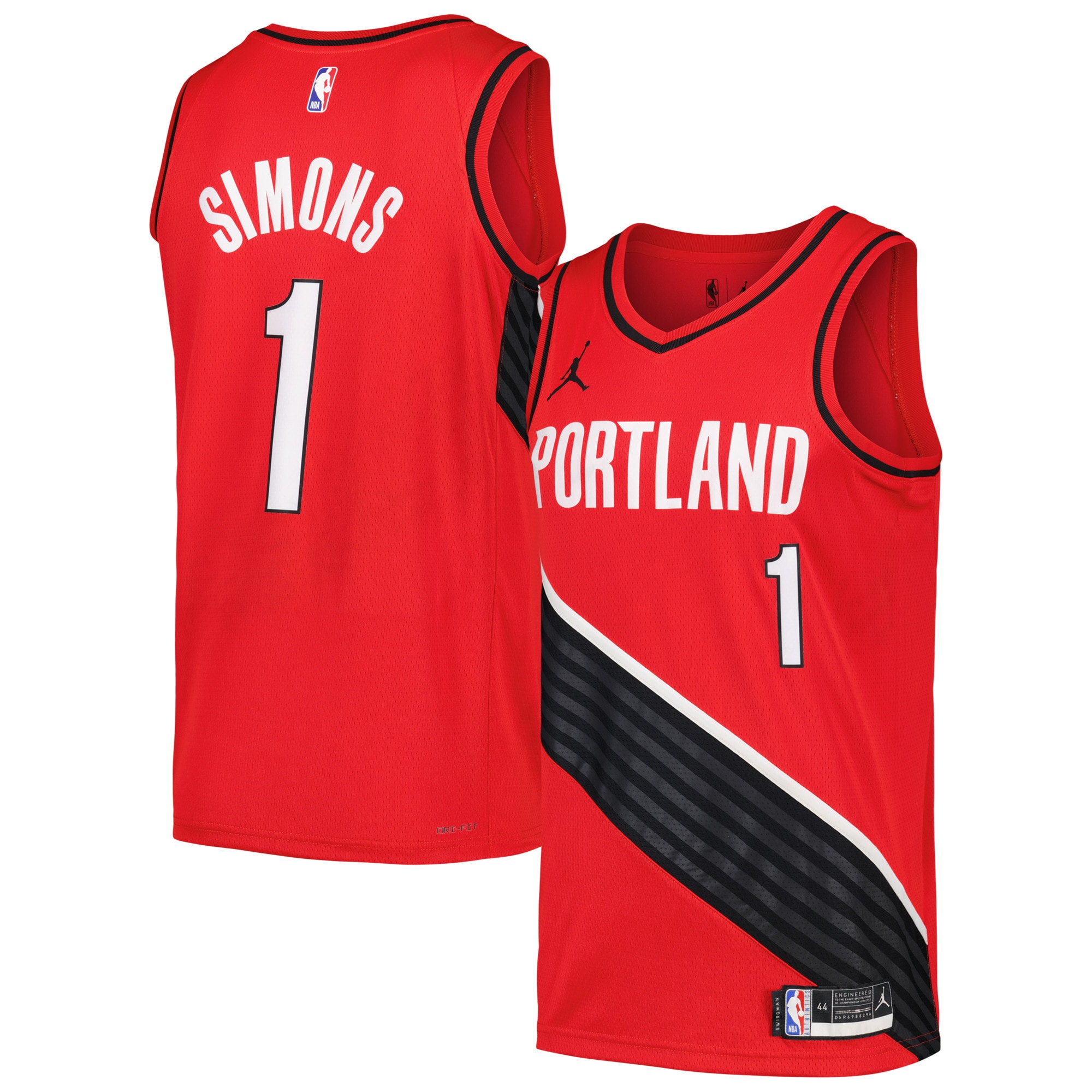 Anfernee Simons Portland Trail Blazers Jordan Brand Swingman Player Basketball Jersey - Statement Edition - Red
