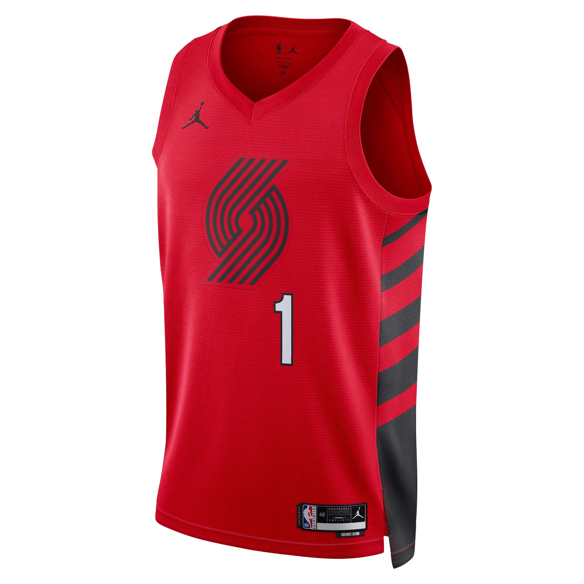 Alternative view of Anfernee Simons Portland Trail Blazers Jordan Brand Unisex Swingman Basketball Jersey - Statement Edition - Red
