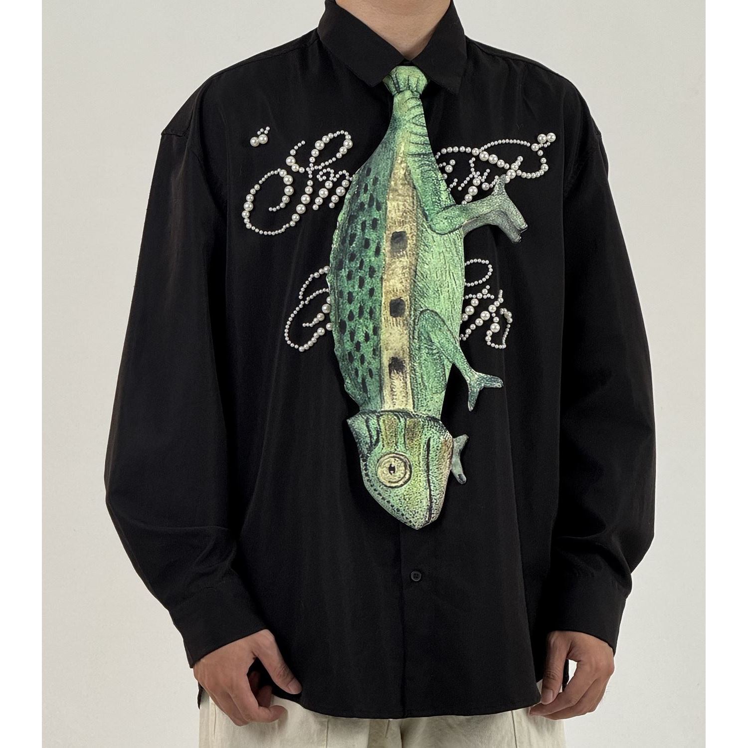 Alternative view of Animals Tie Shaped Novelty Tie, Chameleon Shaped Tie, Vintage Holiday Gift, Tie Gift, Tie Accessories