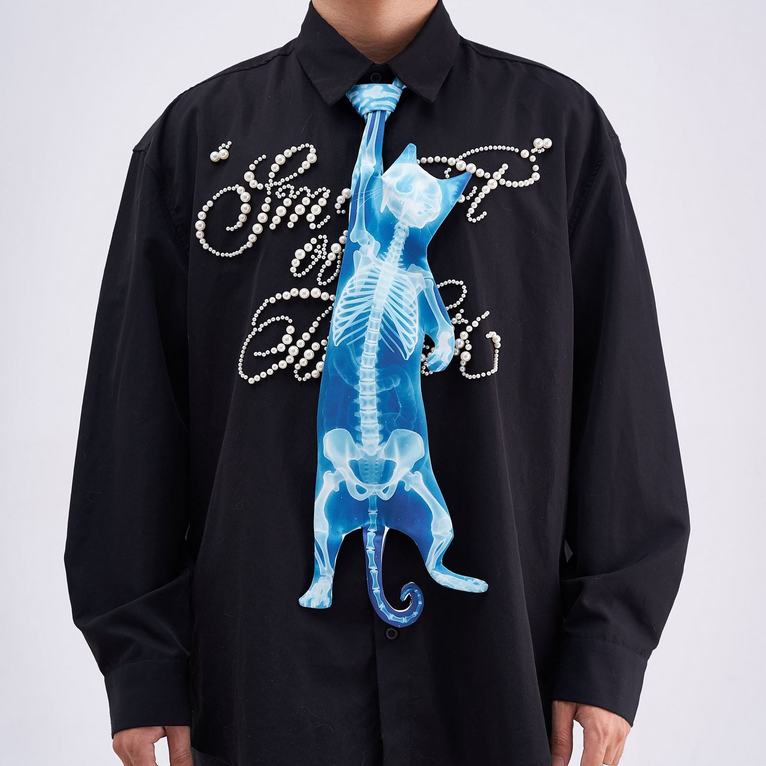 Alternative view of Animals Ties X-ray Cat Tie, Vintage Tie, Novelty Tie, Tie Accessories Holiday Gift, Tie Gift, Tie Accessories