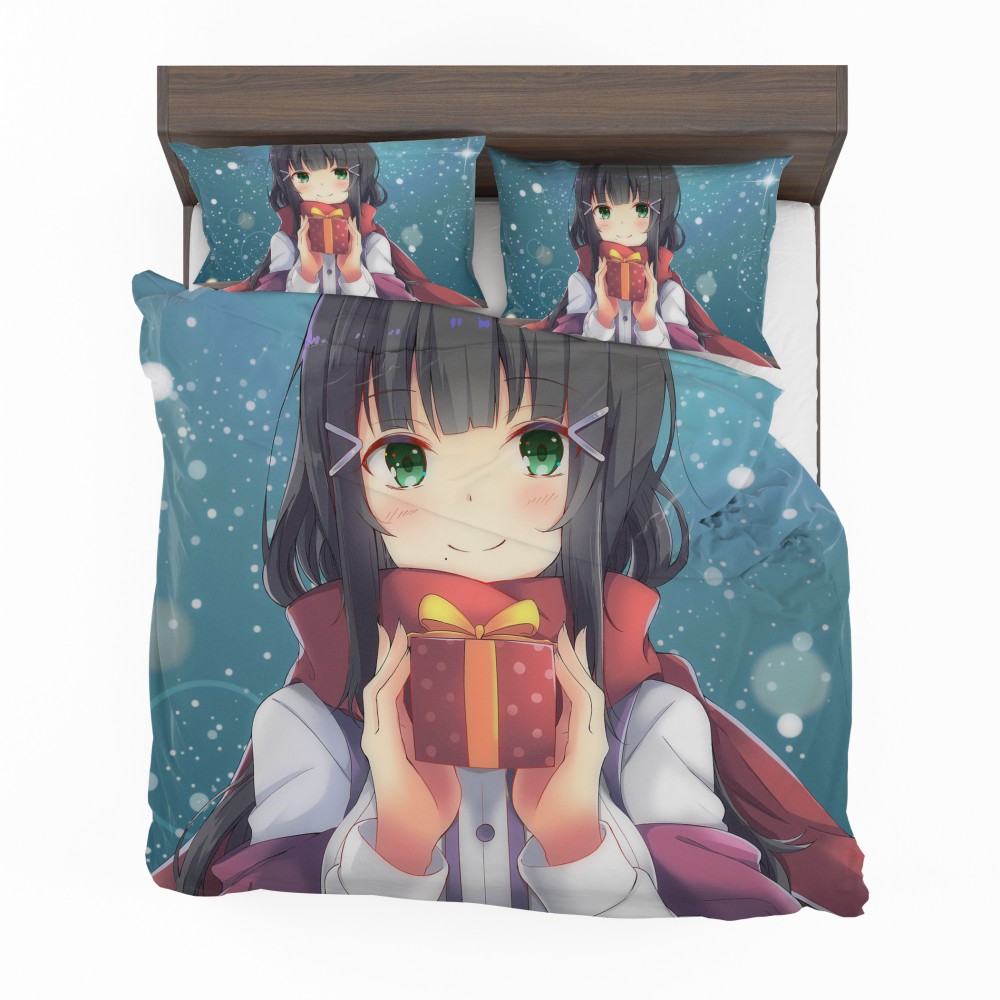 Alternative view of Anime Girl Winter Xmas Gift Bedding Set - Custom Bedding Set