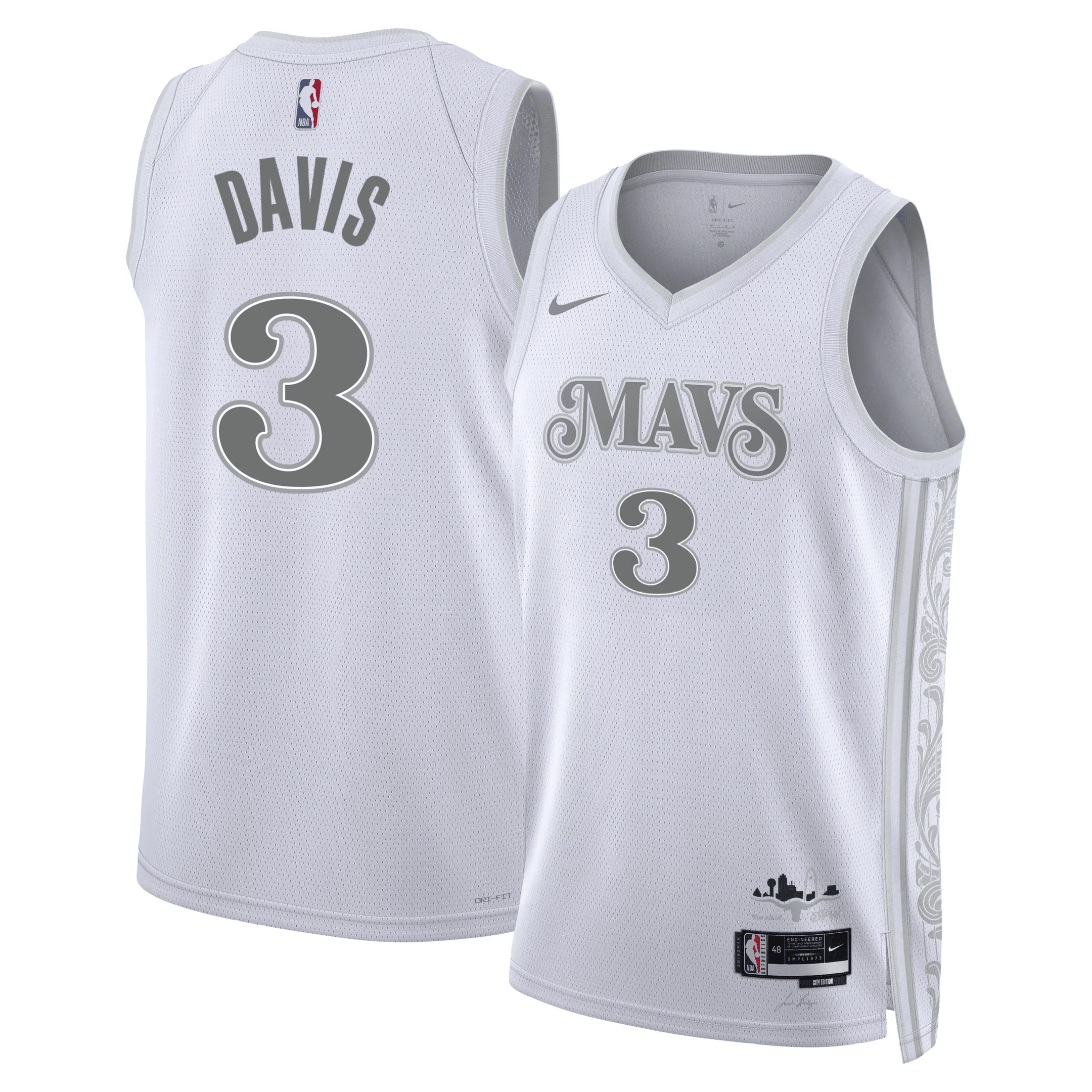 Anthony Davis 3 Dallas Mavericks 2024/25 City Edition Swingman Jersey - White - JS461 