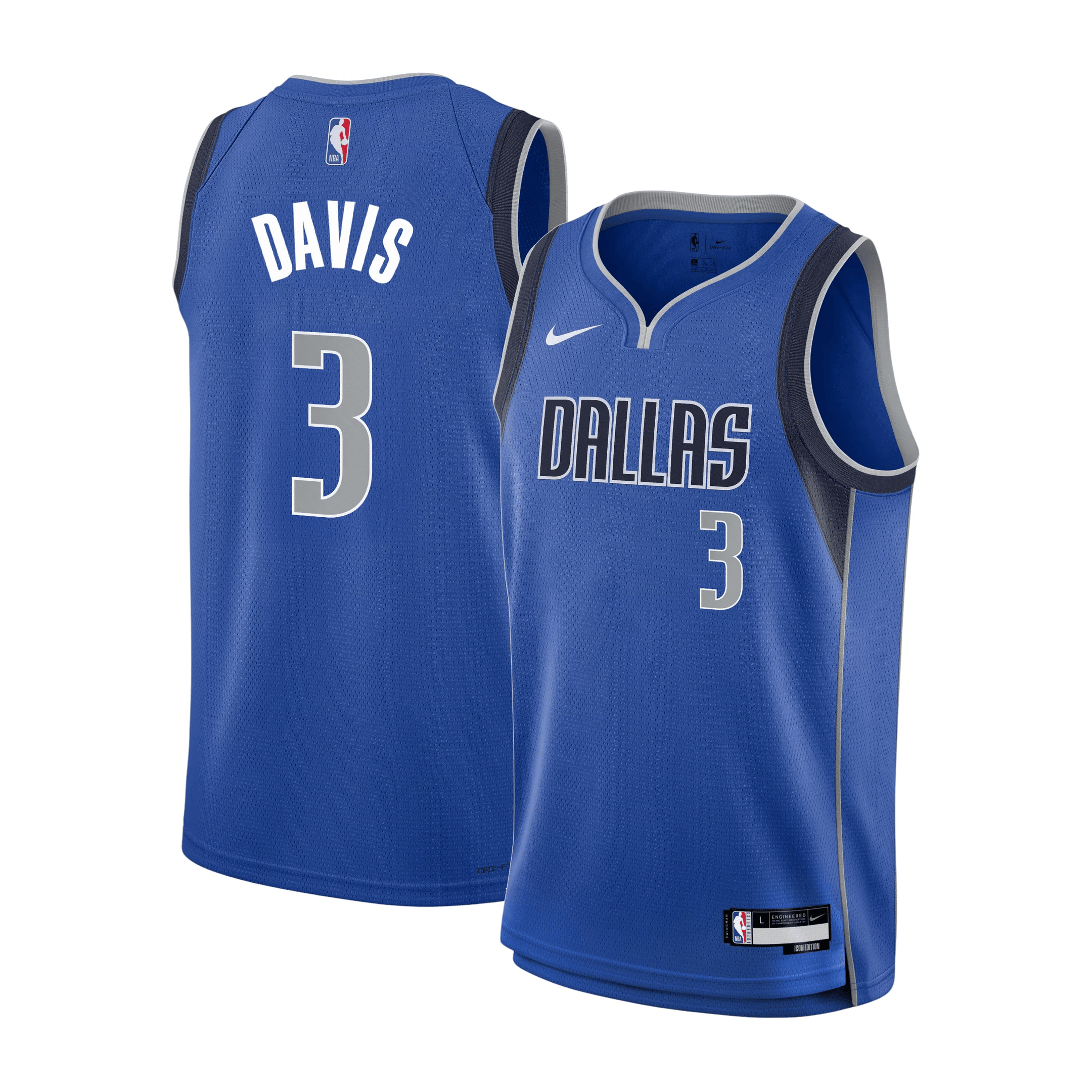 Anthony Davis 3 Dallas Mavericks 2024/25 Icon Edition Swingman Basketball Jersey - Blue - JS890 