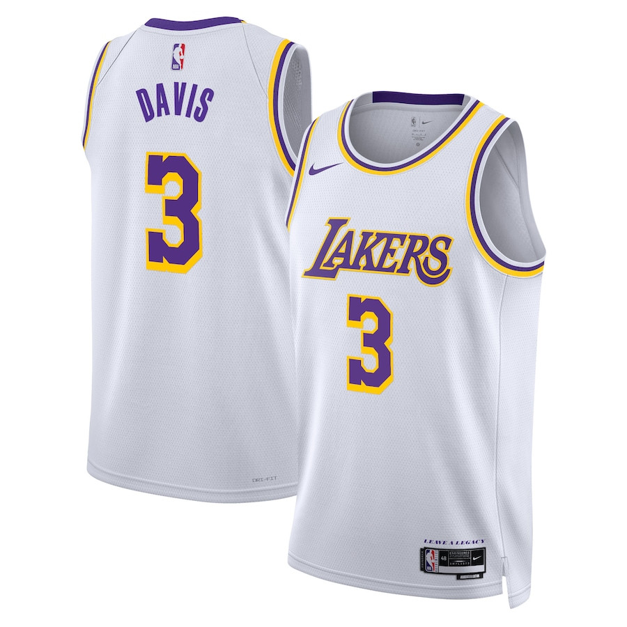 Anthony Davis 3 Los Angeles Lakers Unisex Swingman Basketball Jersey - Association Edition - White - JS490 