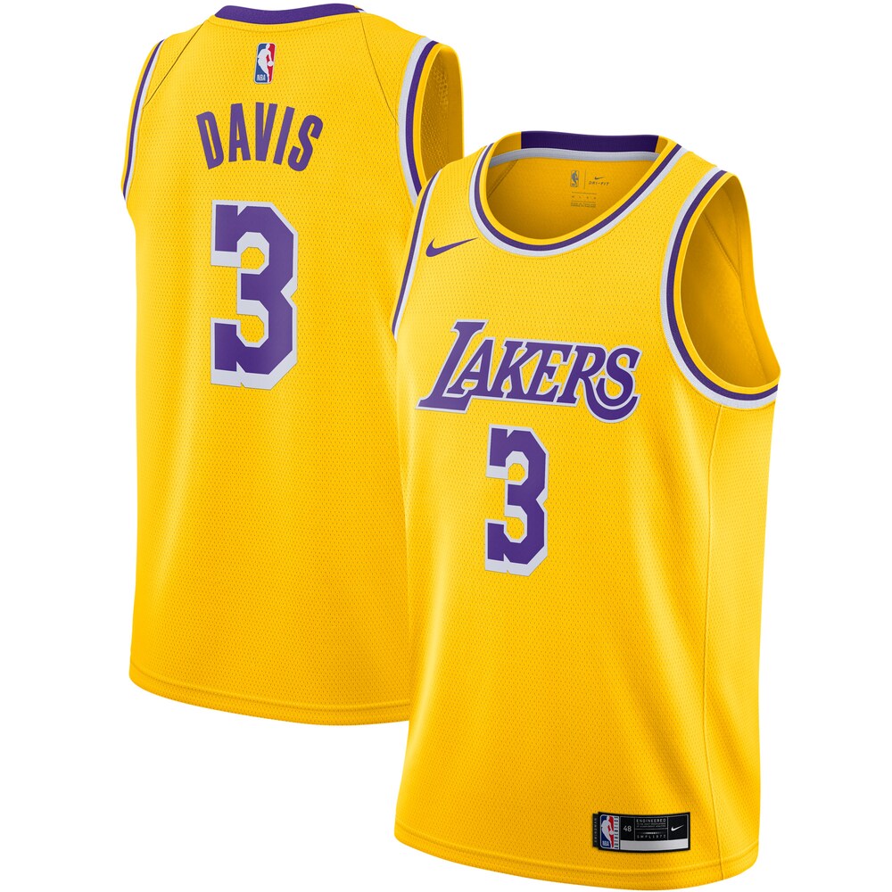 Anthony Davis Los Angeles Lakers 2020/21 Swingman Basketball Jersey Gold - Icon Edition