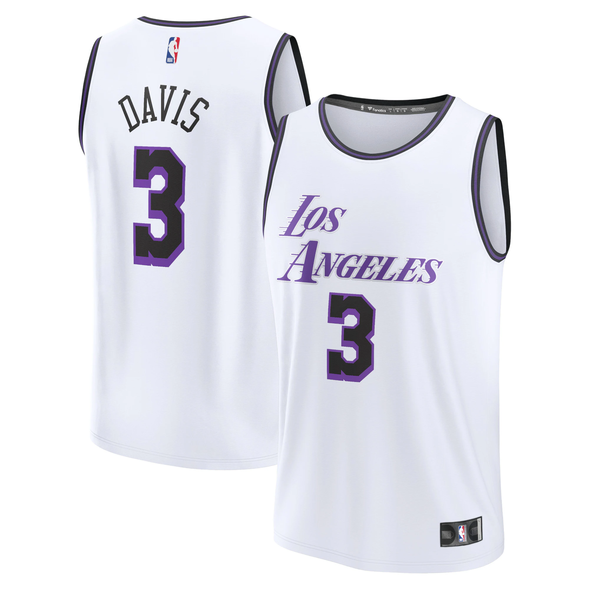 Anthony Davis Los Angeles Lakers Fanatics Branded Youth 2022/23 Fastbreak Basketball Jersey - City Edition - White