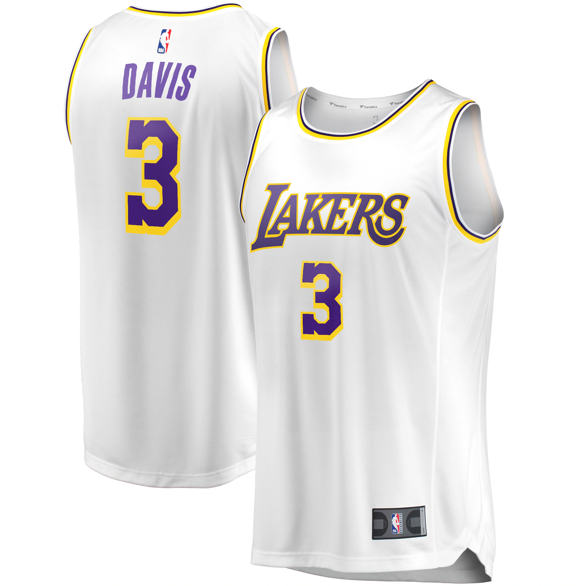 Anthony Davis Los Angeles Lakers Fanatics Branded Youth Fast Break Player Replica Basketball Jersey - Association Edition - White