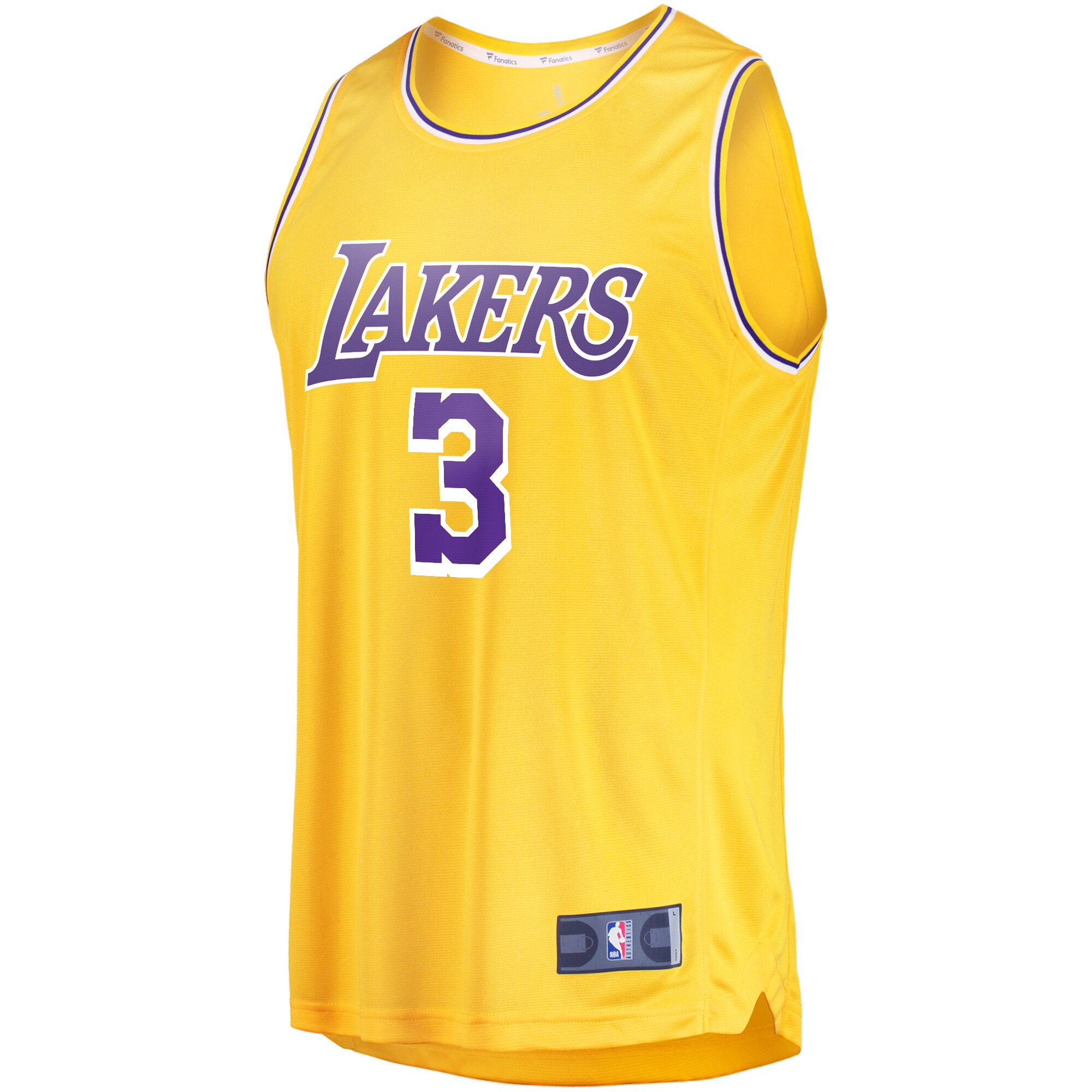 Alternative view of Anthony Davis Los Angeles Lakers Fanatics Youth Fast Break Player Basketball Jersey - Icon Edition - Gold