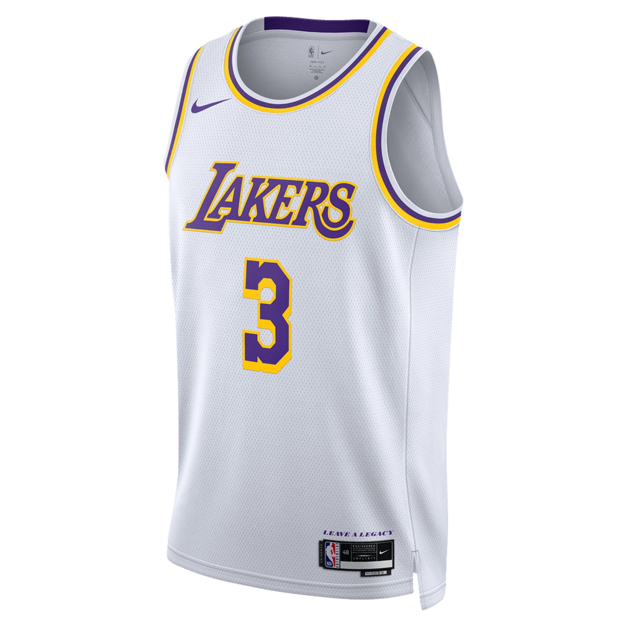 Alternative view of Anthony Davis Los Angeles Lakers Unisex Swingman Basketball Jersey - Association Edition - White