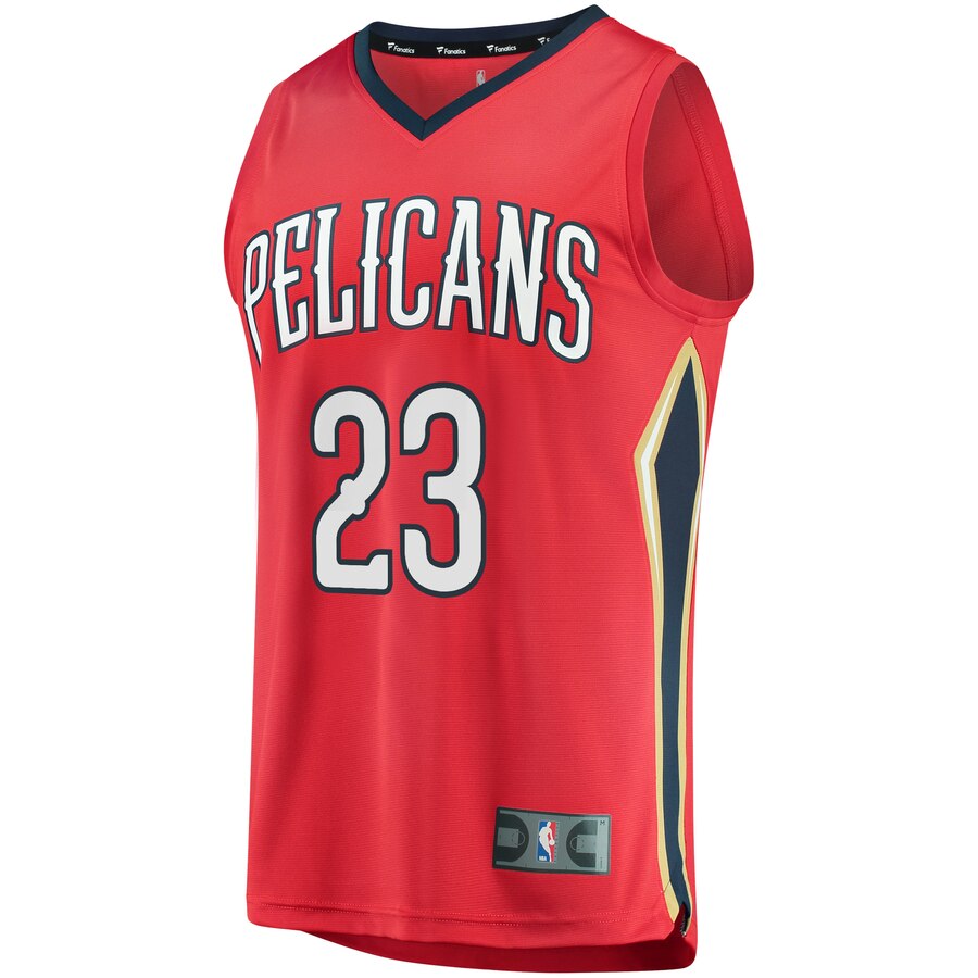 Alternative view of Anthony Davis New Orleans Pelicans Fanatics Branded Fast Break Replica Basketball Jersey Red - Statement Edition