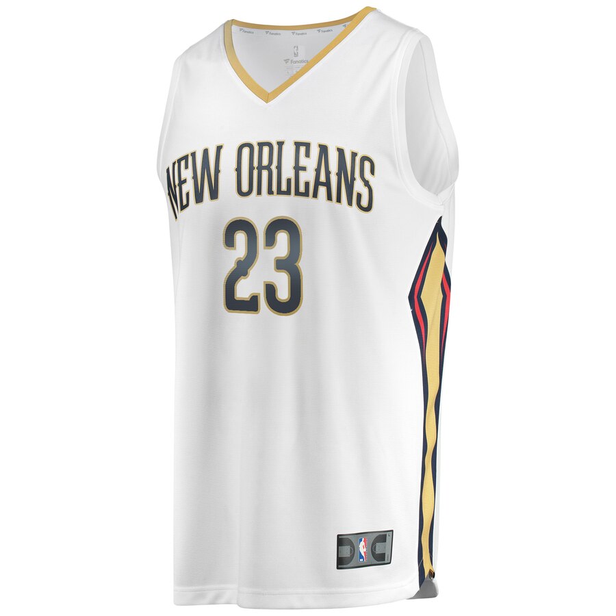 Alternative view of Anthony Davis New Orleans Pelicans Fanatics Branded Youth Fast Break Replica Basketball Jersey White - Association Edition
