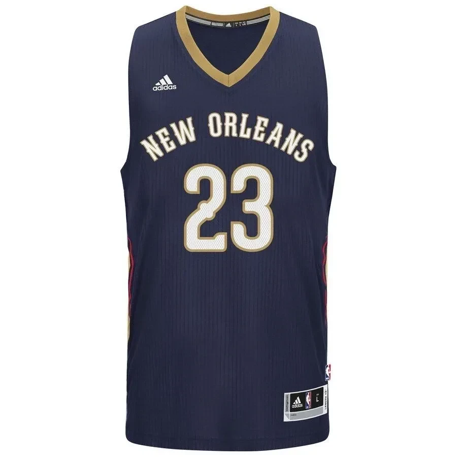 Alternative view of Anthony Davis New Orleans Pelicans Player Swingman Basketball Jersey - Navy - JS642 