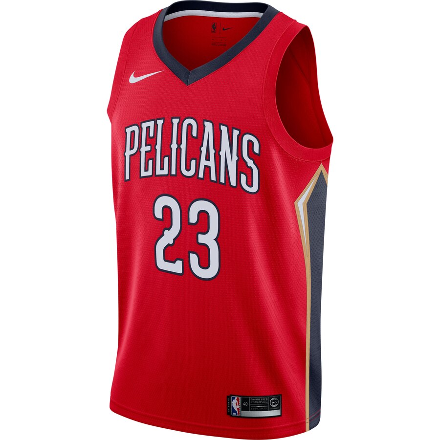 Alternative view of Anthony Davis New Orleans Pelicans Swingman Basketball Jersey - Statement Edition - Red