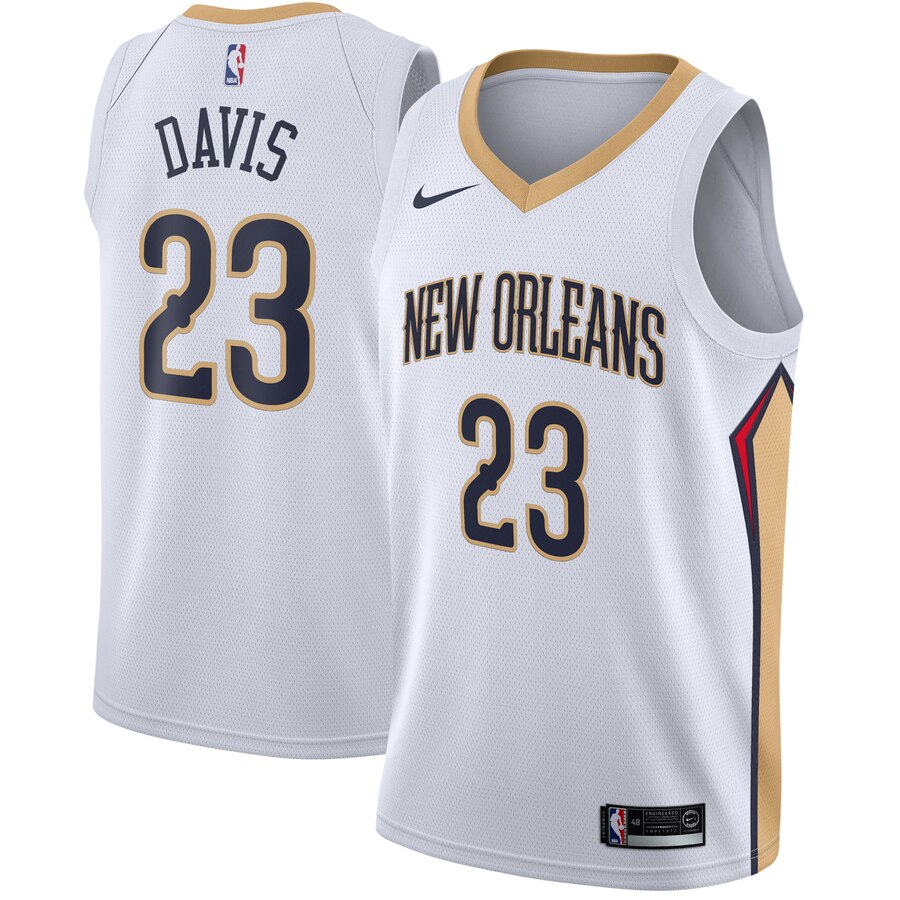 Anthony Davis New Orleans Pelicans Swingman Basketball Jersey White - Association Edition