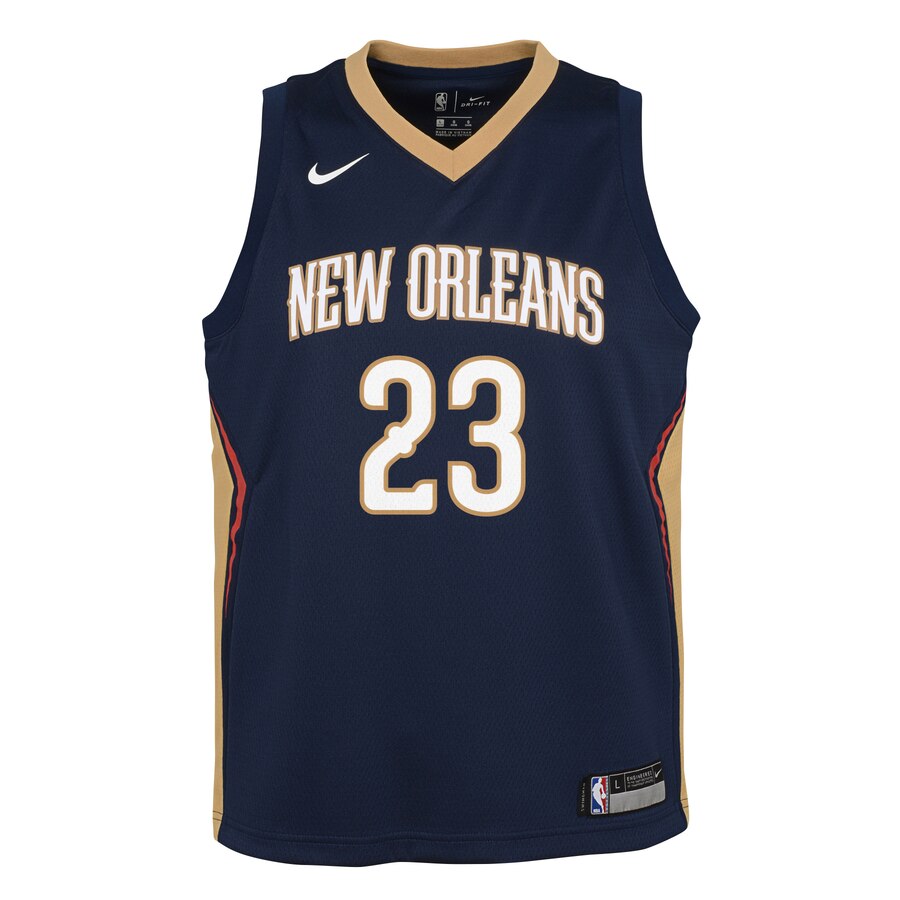 Alternative view of Anthony Davis New Orleans Pelicans Youth Swingman Basketball Jersey Navy - Icon Edition