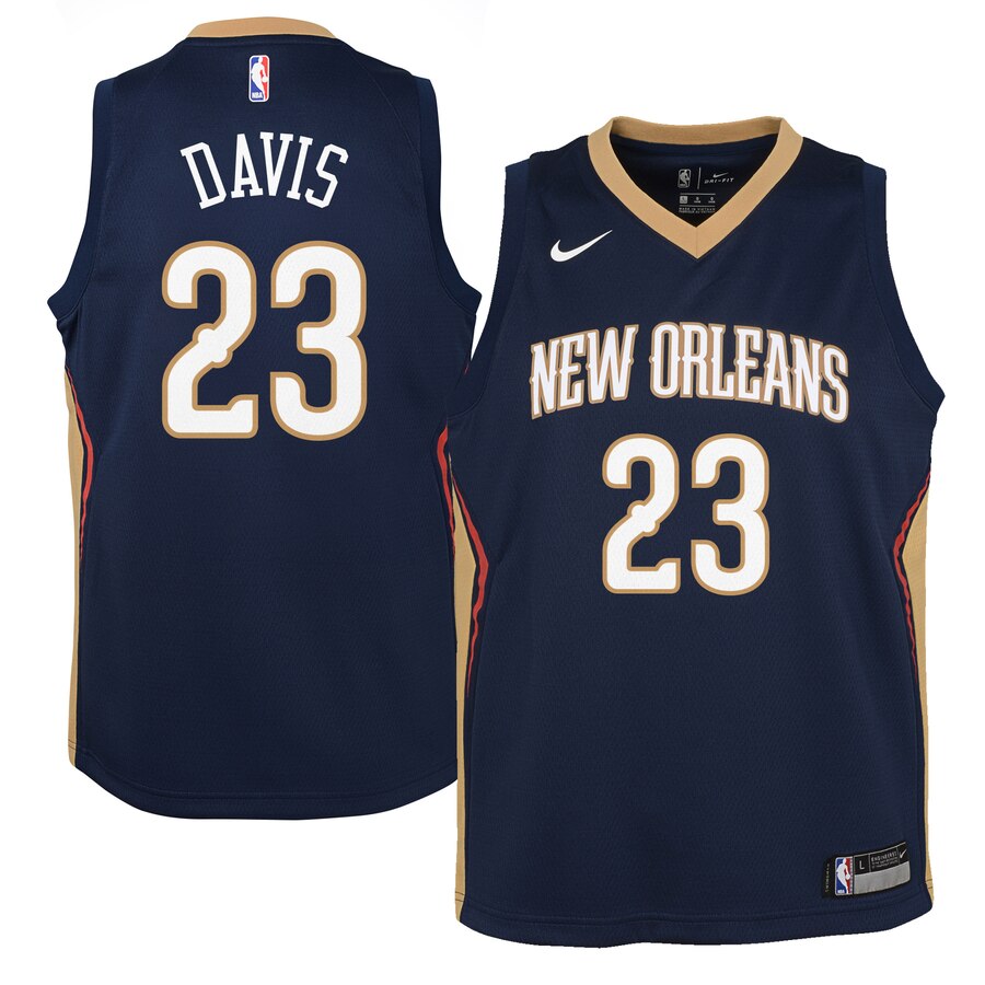 Anthony Davis New Orleans Pelicans Youth Swingman Basketball Jersey Navy - Icon Edition