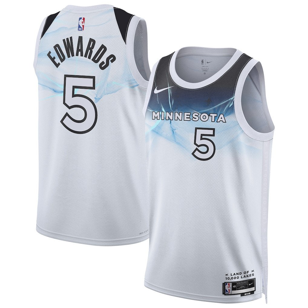 Anthony Edwards 5 Minnesota Timberwolves Unisex 2024/25 Swingman Player Basketball Jersey - City Edition - White - JS574 
