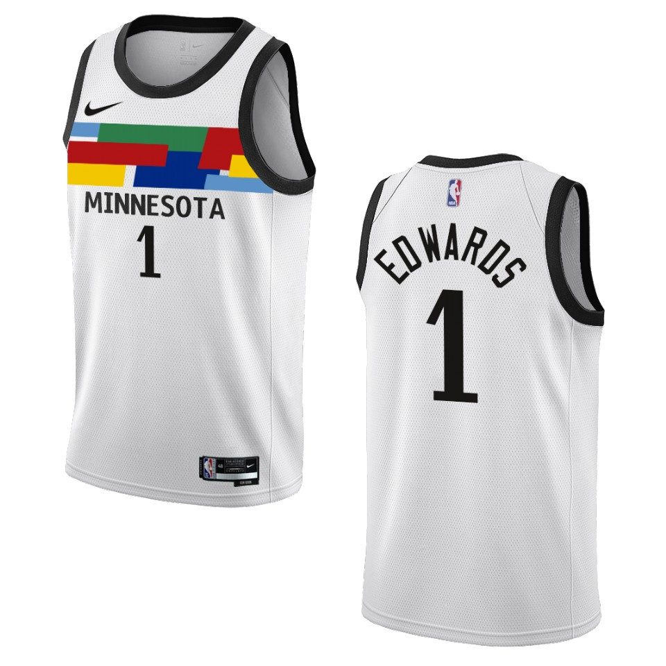 Anthony Edwards City Edition Minnesota Timberwolves 2022-23 White Swingman Basketball Jersey