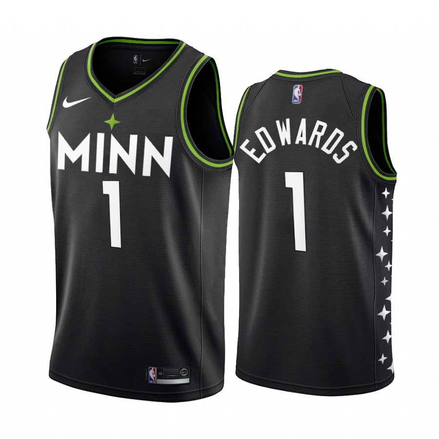 Anthony Edwards Minnesota Timberwolves Draft 2020-21 Navy City Basketball Jersey New Uniform