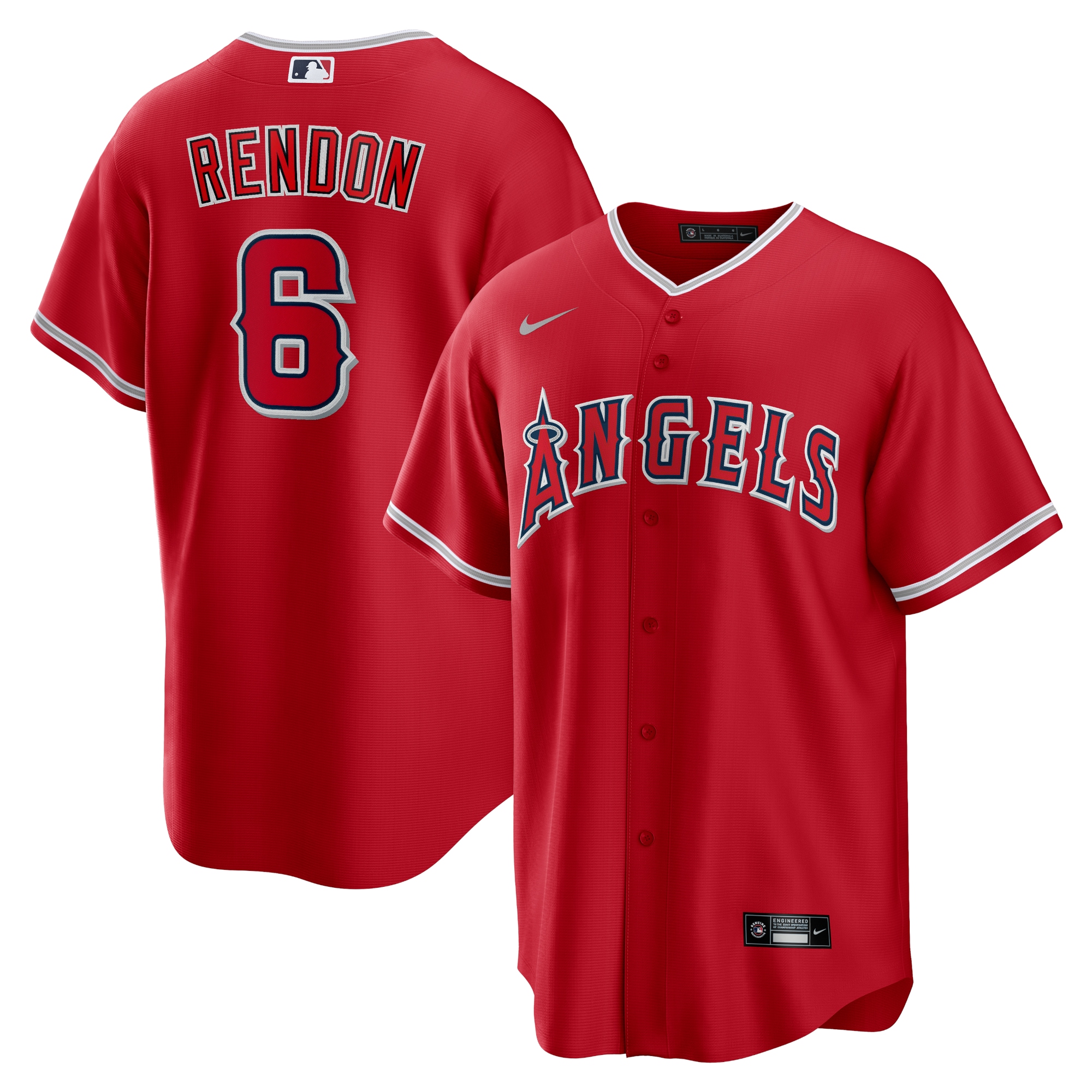 Alternative view of Anthony Rendon Los Angeles Angels Alternate Replica Player Name Baseball Jersey – Red