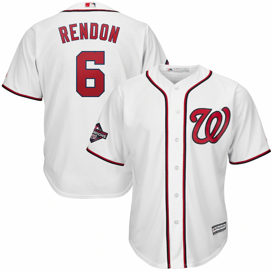 Anthony Rendon Washington Nationals Majestic 2019 World Series Champions Home Cool Base Patch Player Jersey - White