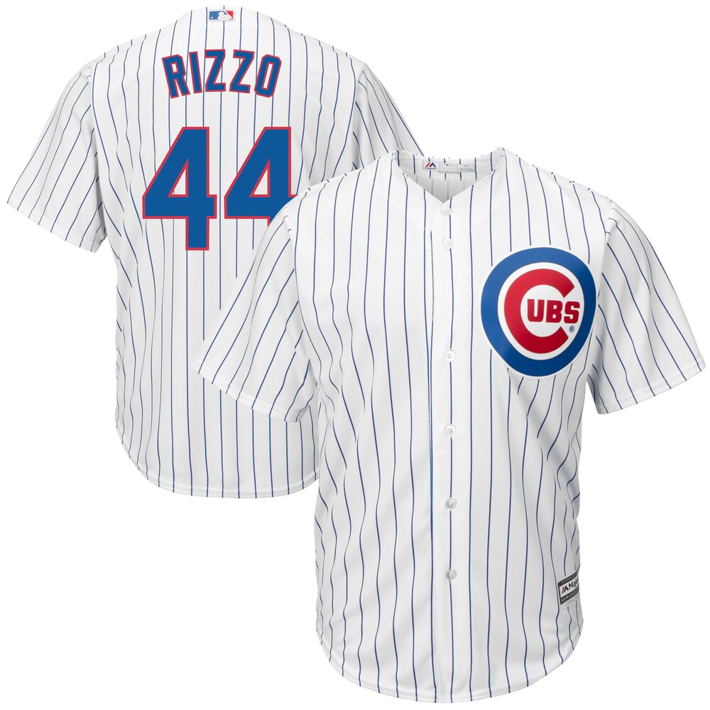 Anthony Rizzo #44 Chicago Cubs Majestic Big & Tall Cool Base Player Baseball Jersey - White